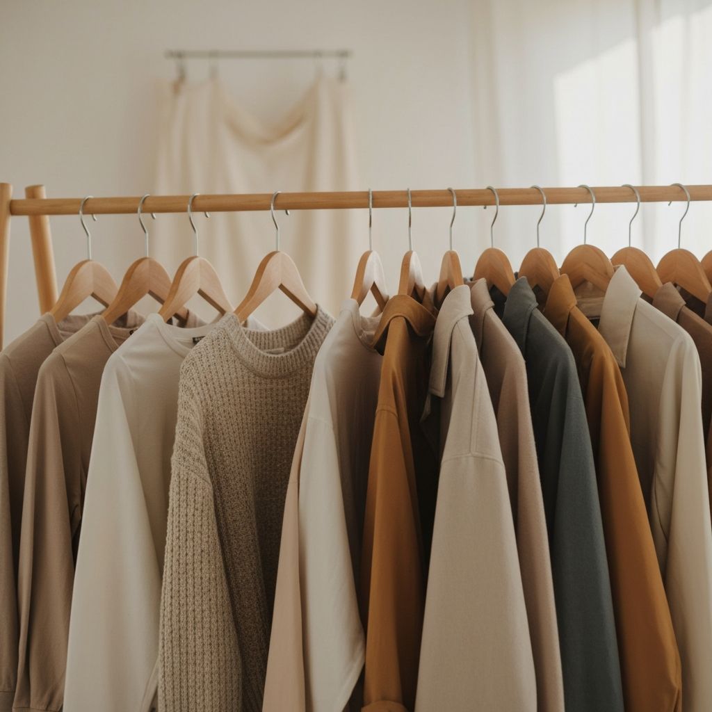 Clothes hanging on a rack